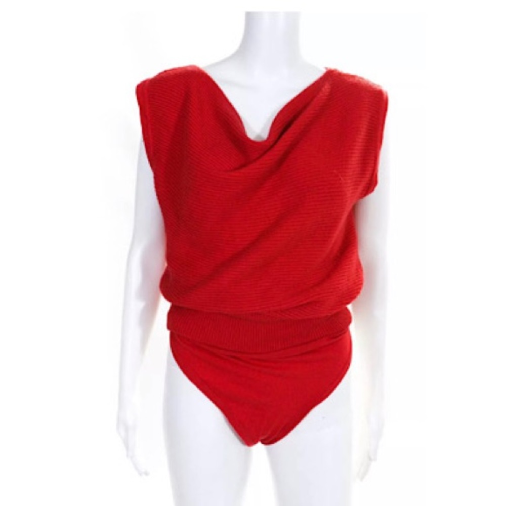 Tracy Reese Ribbed Knit Boat Neck Bodysuit...Sz: M